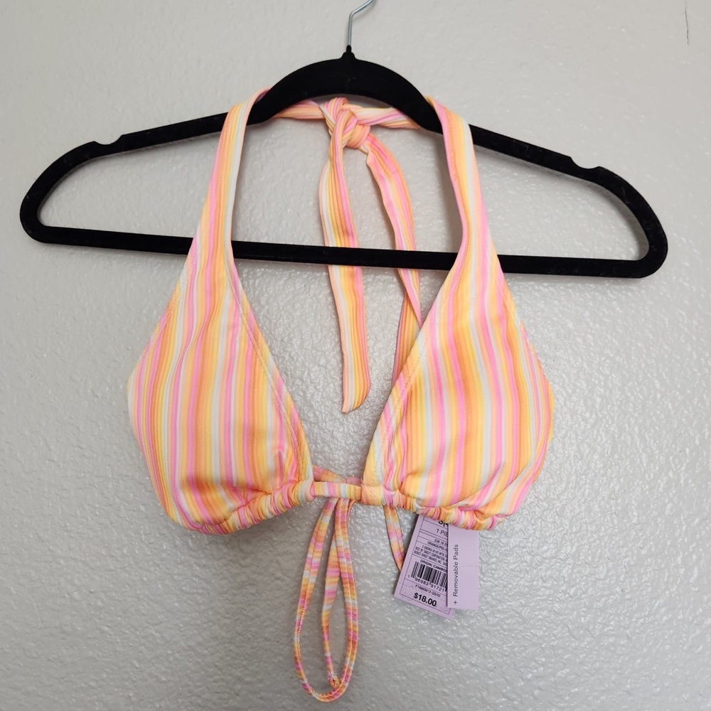 New with tags Wild Fable Striped Bikini Top - Pink and Yellow